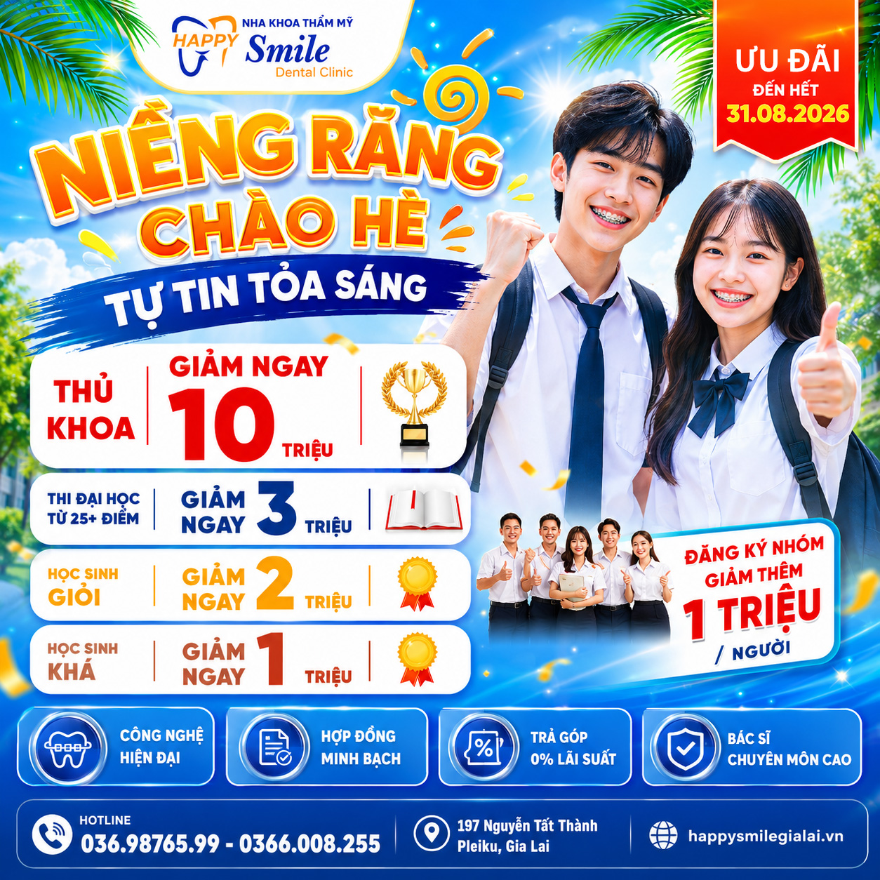 Niềng Răng Chào Hè Tại Pleiku – Ưu Đãi Đến 10 Triệu Tại Happy Smile